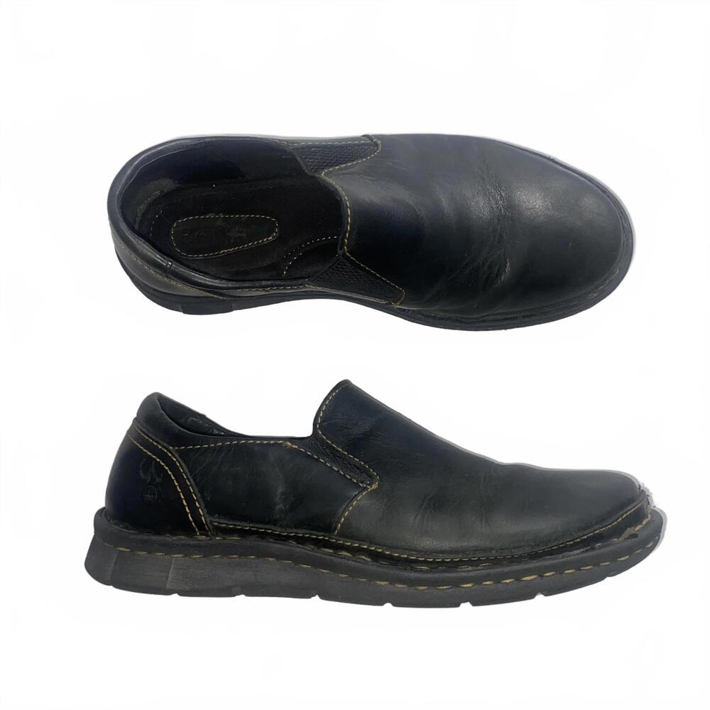 Born Black Leather Loafers Women’s 7.5 Vintage Chunky Preppy Academia Shoes